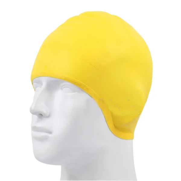 

Silicone Swimming Cap Adult Swim Cap Multicolor Solid Color Earmuff Swim-Cap