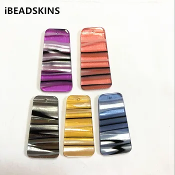 

New arrival! 37x20mm 100pcs/lot acrylic stripe Trapezoid-shape charms for earrings accessories earring/Jewelry DIY making