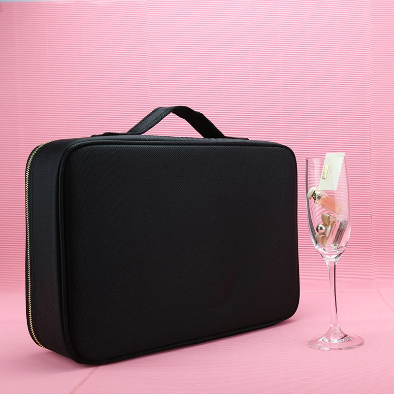 Women Professional Makeup Organizer Large Capacity Storage Case Oxford Cosmetic Bag High Quality Casual Disassembly Suitcase