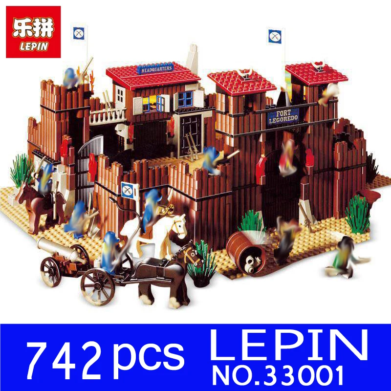 

Lepin 33001 742Pcs Genuine Building Series The Idian Cowboy`s Castle Set Educational Building Blocks Bricks Toys Model Gift 6769