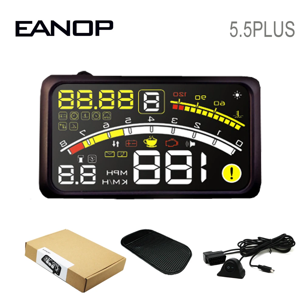 EANOP Car HUD Head up Display Car Speed Projector OBD2 Digital