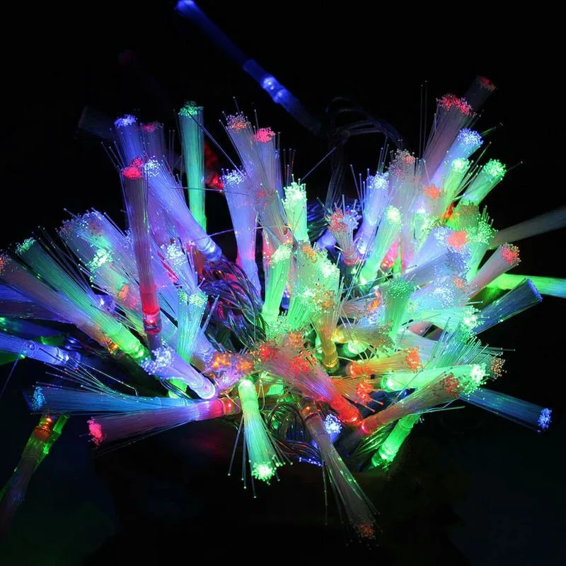 33FT 10M 80LED Fiber Optic Trumpet Flower Light Fairy string lamp 8
