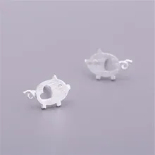 925 пробы Серебряное пустое сердце свинья, серьги со шпилькой, для Для женщин элегантные свадебные ювелирные украшения, серьги Brincos, можно носить с eh908