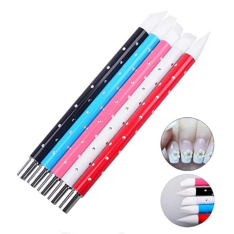 5 Pcs Nail Art Pen Brushes Soft Silicone Carving Craft Supplies Pottery