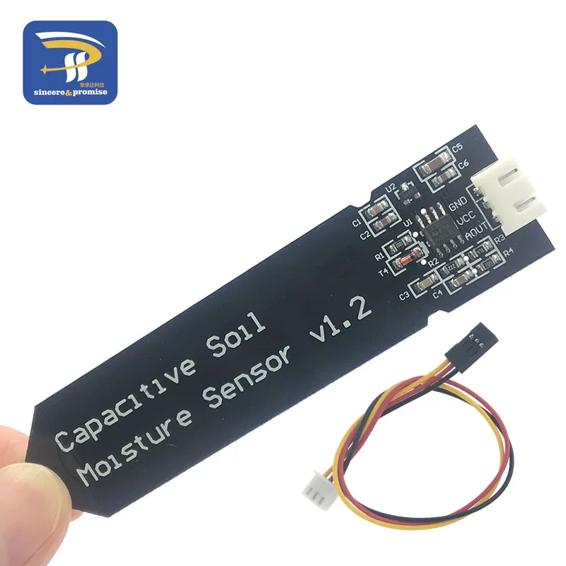 

Capacitive Soil Moisture Sensor Module Not Easy to Corrode Wide Voltage Wire 3.3~5.5V Corrosion Resistant W/ Gravity for Arduino