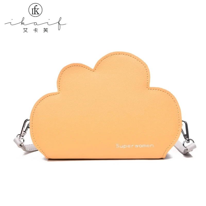

Fun Cloud Design Stitching Color Pu Leather Fashion Ladies Shoulder Bag Tote Clutch Bag Crossbody Mini Messenger Bag Girl's Flap