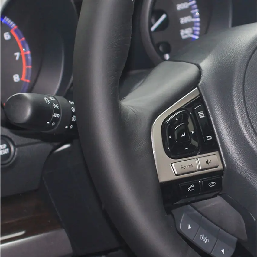 Прошитые вручную черные чехлы на руль из искусственной кожи для Subaru Legacy Outback XV Forester