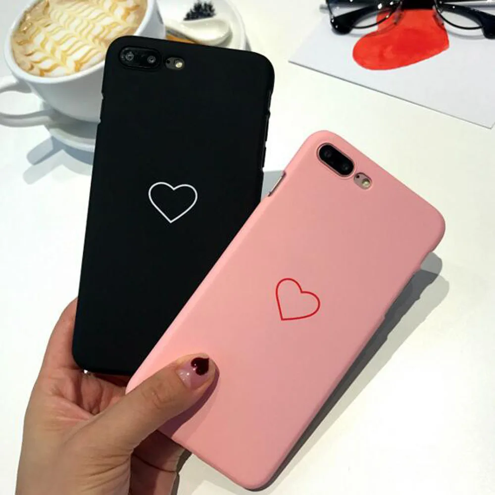 Lovers Heart Phone Case For iphone 7 Case For iphone 6 S 6S 8Plus 7Plus X XS Max Xr 5 5s Se Hard Cover Black Pink Couple Coque Lovers Heart Phone Case For iphone 7 Case For iphone 6 S 6S 8Plus 7Plus X XS Max Xr 5 5s Se Hard Cover Black Pink Couple Coque