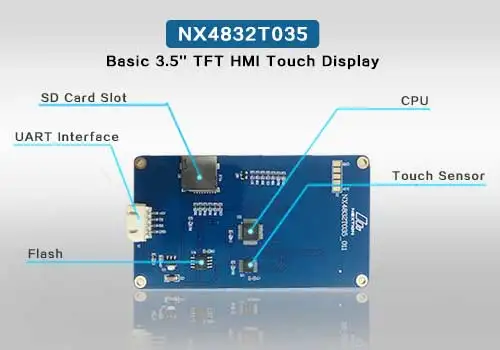 Nextion NX4832T035-Полноцветная 3," HMI интеллектуальная резистивная плата с сенсорным экраном UASRT TFT ЖК-модуль совместим с Arduino