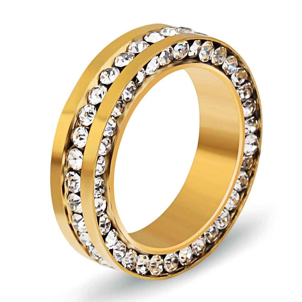 Обручальное кольцо из нержавеющей стали 316l, модные женские свадебные кольца с кристаллами
