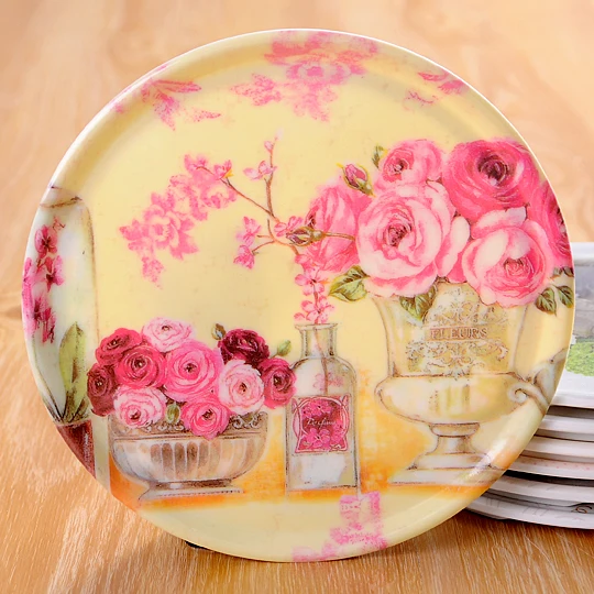 5pcs European style coasters melamine placemats plate table mat heat insulation bowl anti hot