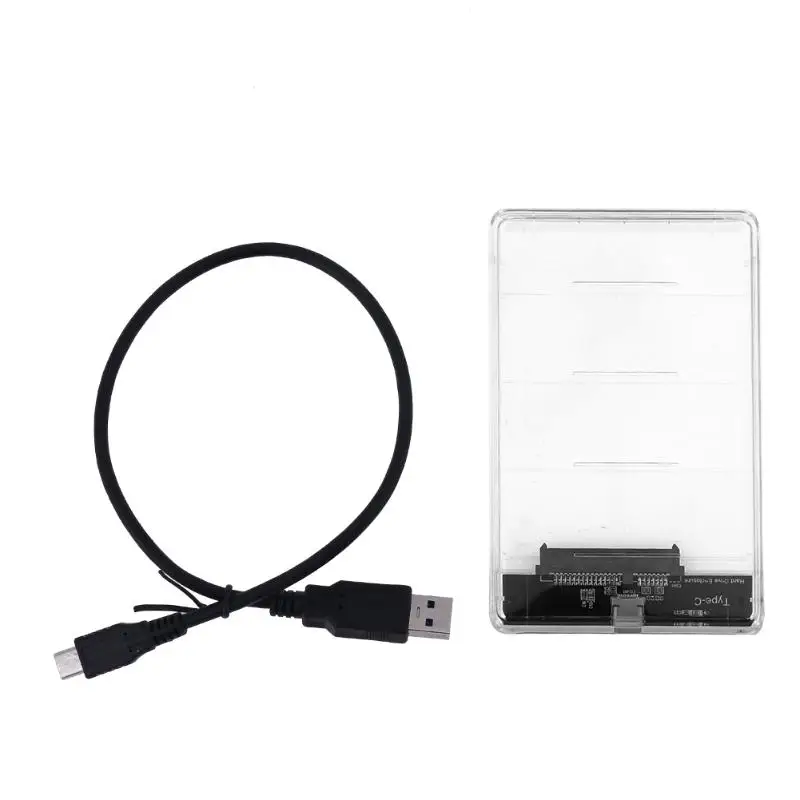 Прозрачный USB 3,1 3,0, UASP Тип C Sata 3,0 HDD случае 2,5 дюймов жесткий диск Корпус для оконные рамы 2000/7/8/10/MacOS 9,1