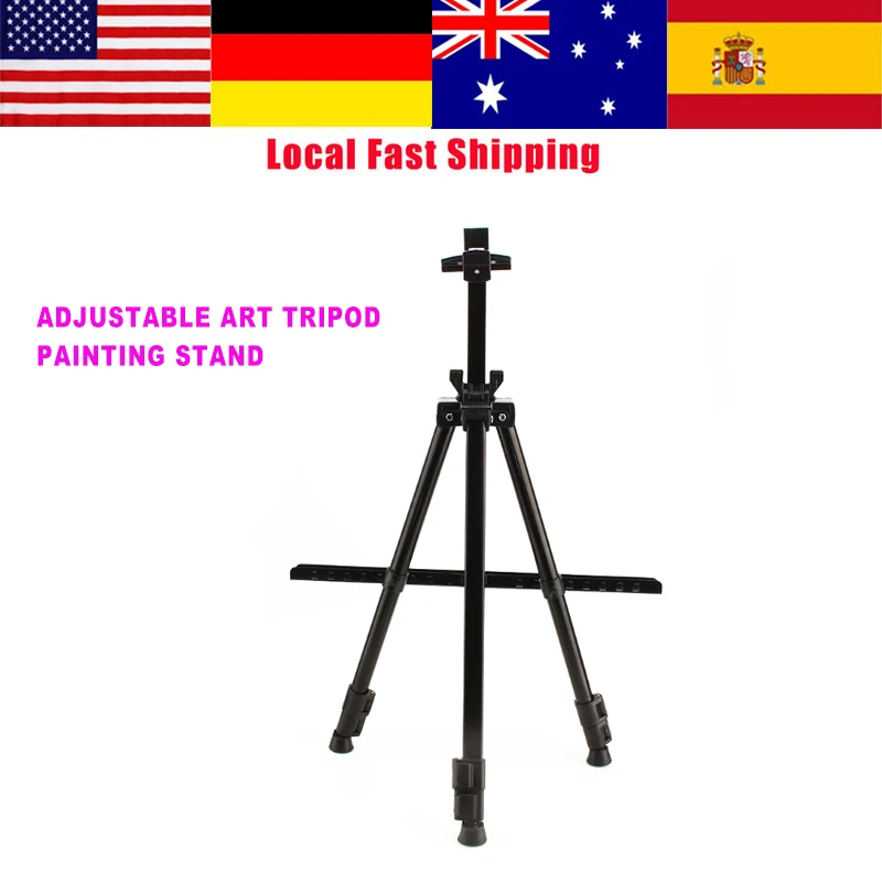 

1Set Adjustable Art Tripod Painting Stand Folding Artist Painting Easel Studio Display Black Big Promotion New Arrival 2018