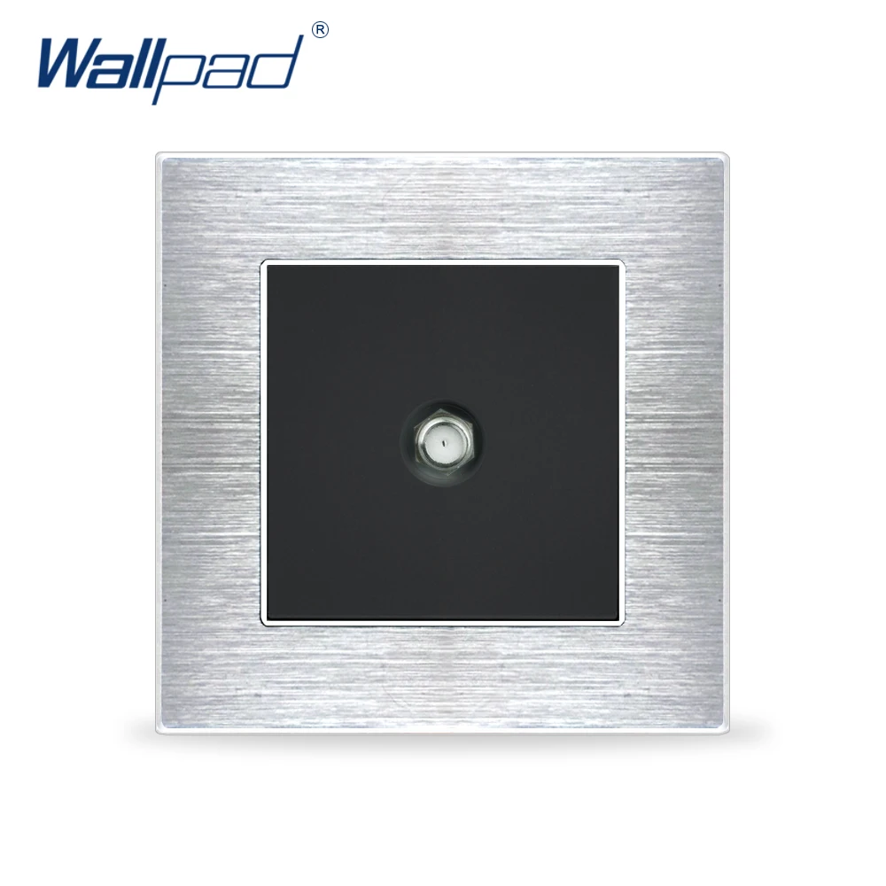 

Satellite Television Socket Wallpad Luxury Satin Metal Panel Electric Wall Socket Electrical Outlets For Home