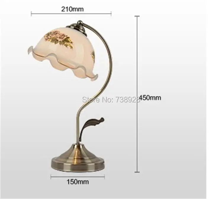 Классическая настольная лампа в британском стиле Lampara Escritorio Abajur Luminaria de Mesa E27 лампа для чтения в стиле ретро настольная лампа с цветами
