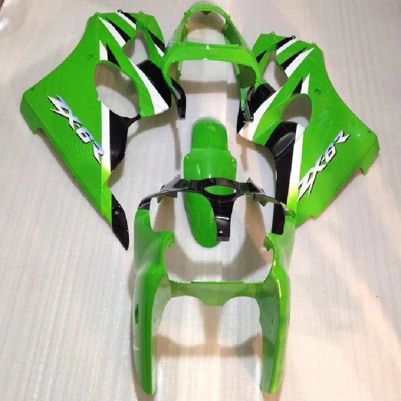 Набор обтекателей для Kawasaki ZX6R зеленый черный подходит моделей 2000 2001 2002 Ninja ZX 6R 636 00