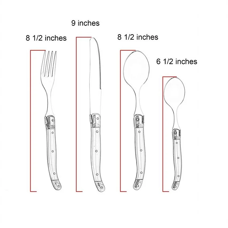 34 шт. стиль laguiole столовые приборы набор из нержавеющей стали столовая вилка для салата ложка ножи чайная ложка ABS пластиковые ручки столовые приборы Наборы