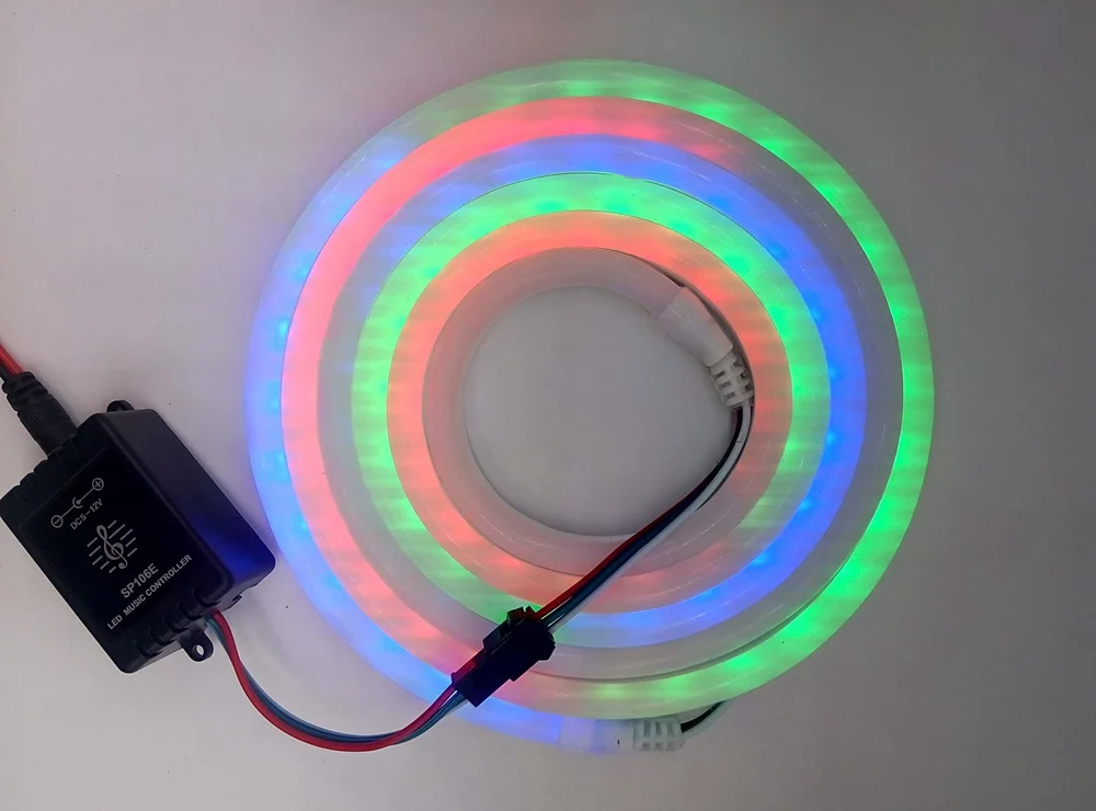 1 m 2 m WS2812B WS2812 RGB Программируемый прибор приемно-неоновая трубка со светодиодной лентой, SP106E Музыка RGB Led контроллер блок питания адаптер в комплекте