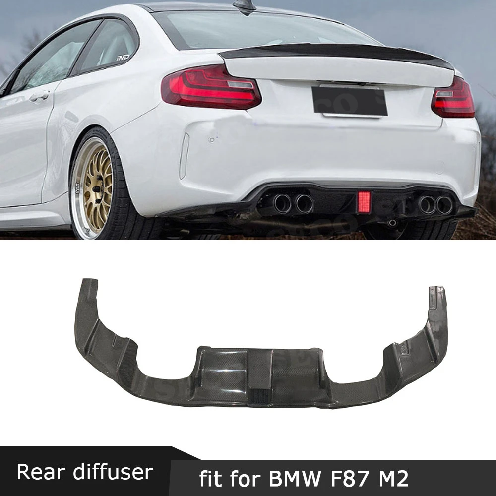 

For M2 Carbon Fiber Rear Lip Diffuser Spoiler With LED Lamp for BMW 2 Series F87 M2C Coupe 2016 2017 2018 Bumper Protector