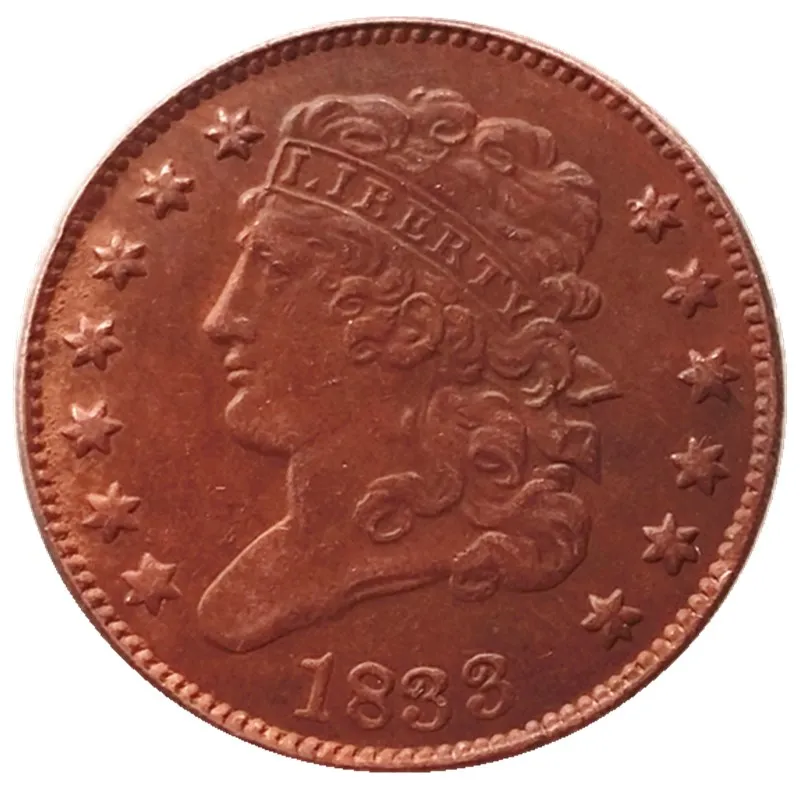 

1833 CLASSIC HEAD HALF CENTS Copper Copy Decorate Coin