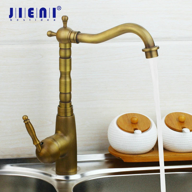 Jieni Ruotato In Ottone Massiccio Ottone Antico Lavello Da Cucina Lavello Girevole Rubinetto Miscelatori Rubinetti Stream Rubinetto Vanità Miscelatore