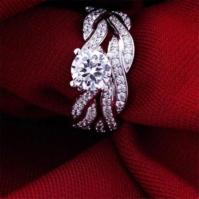 fashion women silver plated crystal plastic wedding ring jewelry size 6 9 gt - Plastic Wedding Rings fashion women silver plated crystal plastic wedding ring jewelry size 6 9 gt - Plastic Wedding Rings