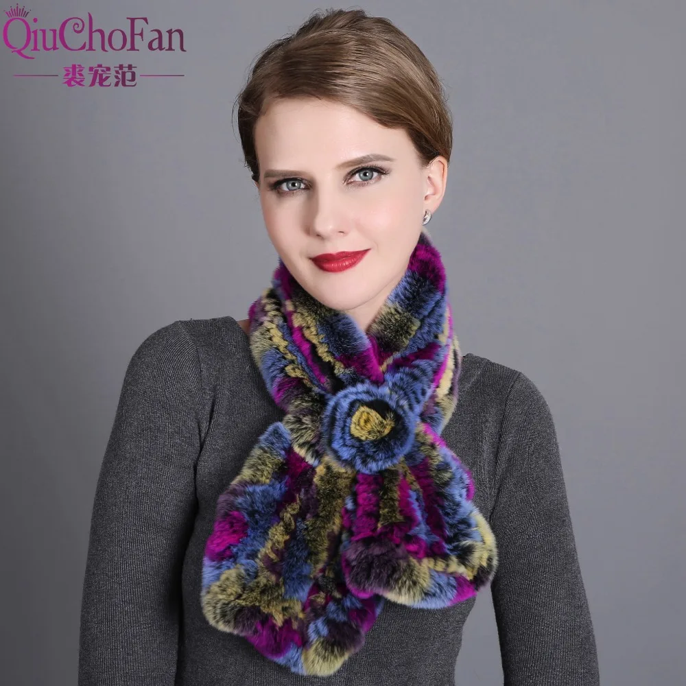 

2018 New Style Real Natural Rex Rabbit Fur Scarf Women Knitted Real Rabbit Fur Ring Scarf Hot Real Rex Rabbit Fur Scarves Shawl