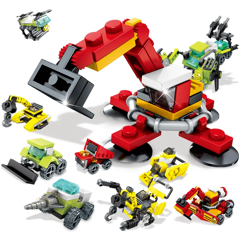 

Engineering Building Blocks sets Compatible legoing City Truck Excavator Bulldozer Vehicle Construction Toys For Children Gift