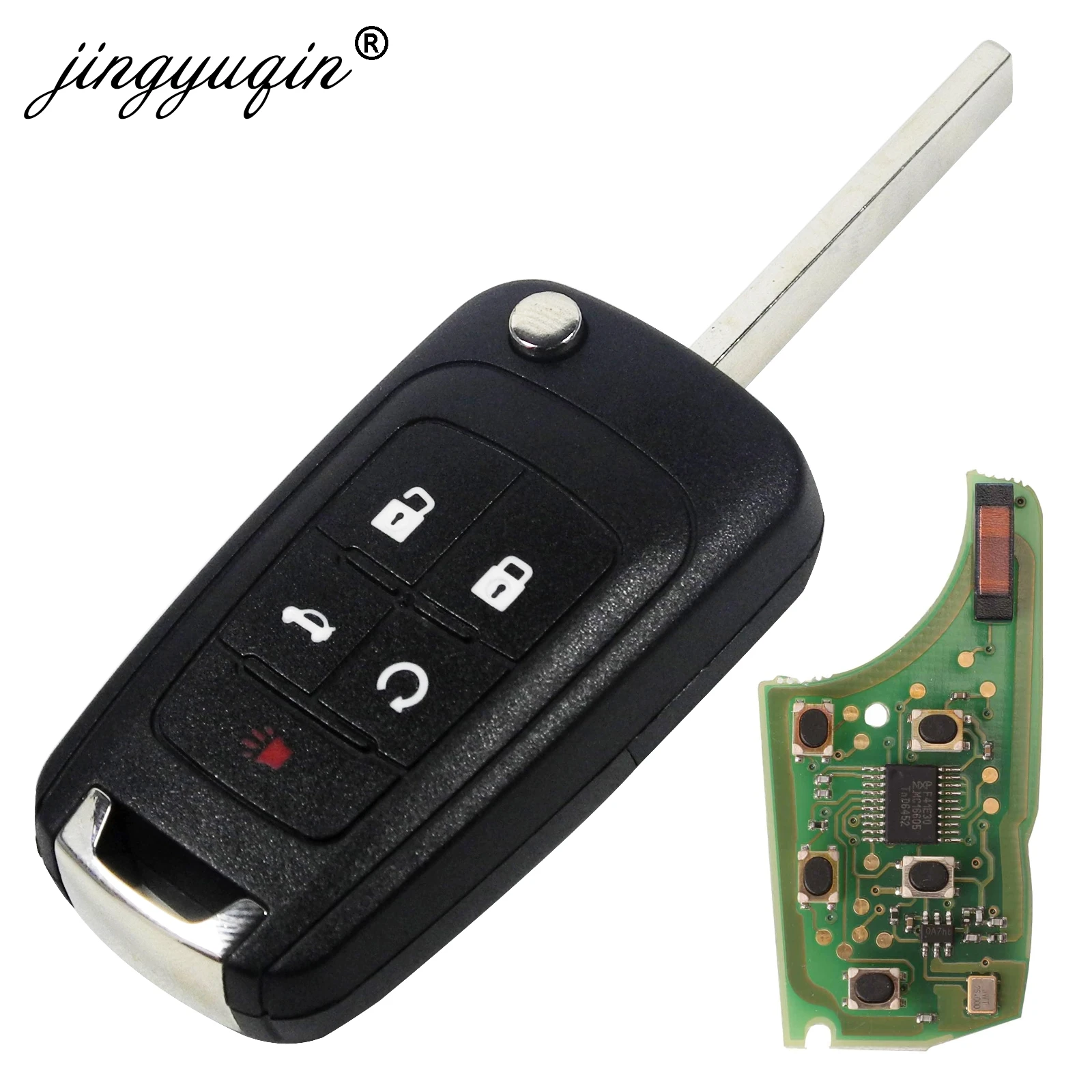 Jingyuqin 10 шт./лот 2/3/4 кнопки дистанционного Управление Fob флип складной ключ для Chevrolet Lova Паруса Aveo Cruze 315/433 МГц PCF7937E