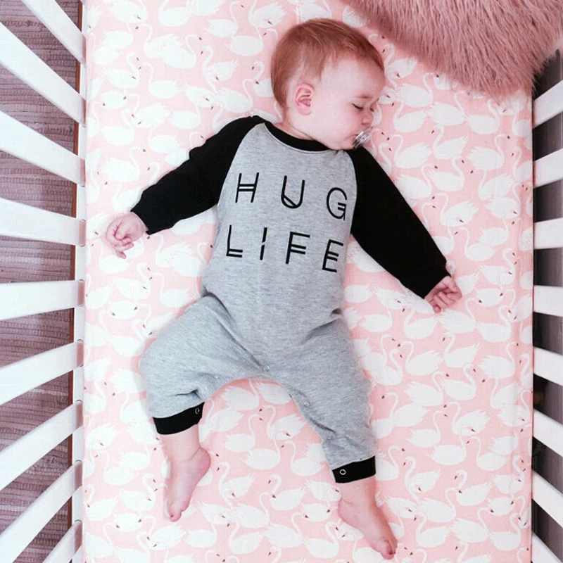 Комбинезон с надписью Hug Life для новорожденных мальчиков и девочек детский