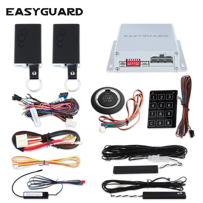 EASYGUARD PKE car alarm system remote engine start stop passive keyless entry auto start push button start touch password entry EASYGUARD PKE car alarm system remote engine start stop passive keyless entry auto start push button start touch password entry