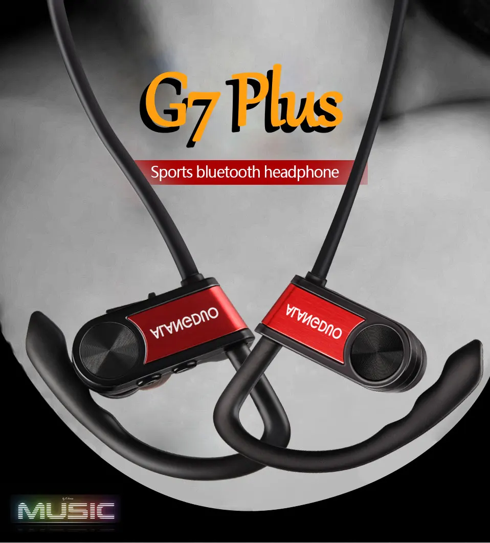 ALANGDUO Bluetooth Earphone wireless headphone G7 Plus English version headset earbuds with mic sports bluetooth earphones
