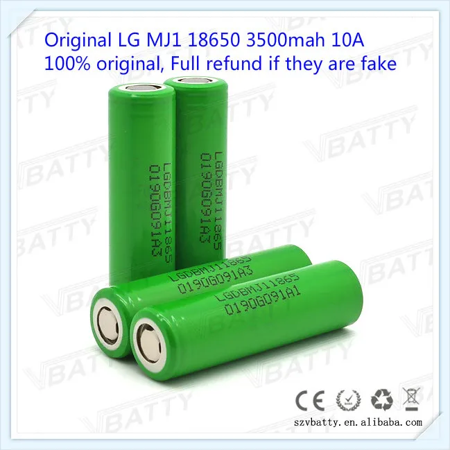 Для LG MJ1 18650 3500mah 10A 3,7 V перезаряжаемый литий-ионный аккумулятор с плоским верхом(1 шт