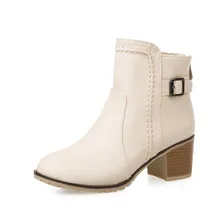 Herbst frauen Stiefel Dicke Runde kappe Zapatos Mujer Pu-leder Oberschenkel hohe Pumpe Stiefel Motorrad Schuhe Heißer Verkauf Plus Größe Zip Boot