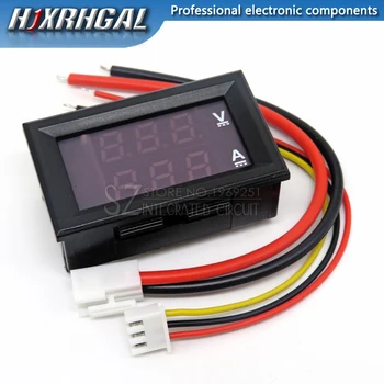 

1PC DC 0-100V 10A Digital Voltmeter Ammeter Dual Display Voltage Detector Current Meter Panel Amp Volt Gauge 0.28" Red Blue LED