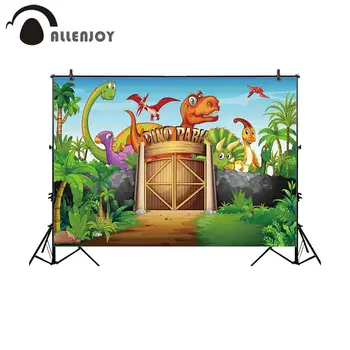 

Allenjoy dinosaur photography background zoo park theme forest children backdrop photocall photo studio professional