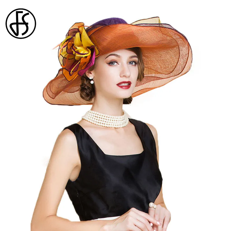 Buy FS Sinamay Fascinator Hats For Womens Large Wide