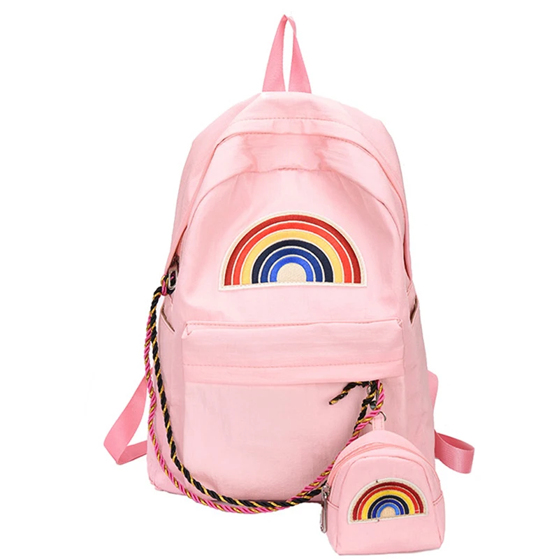 Cute Rainbow Women Backpack Oxford Waterproof Backpacks For Girls