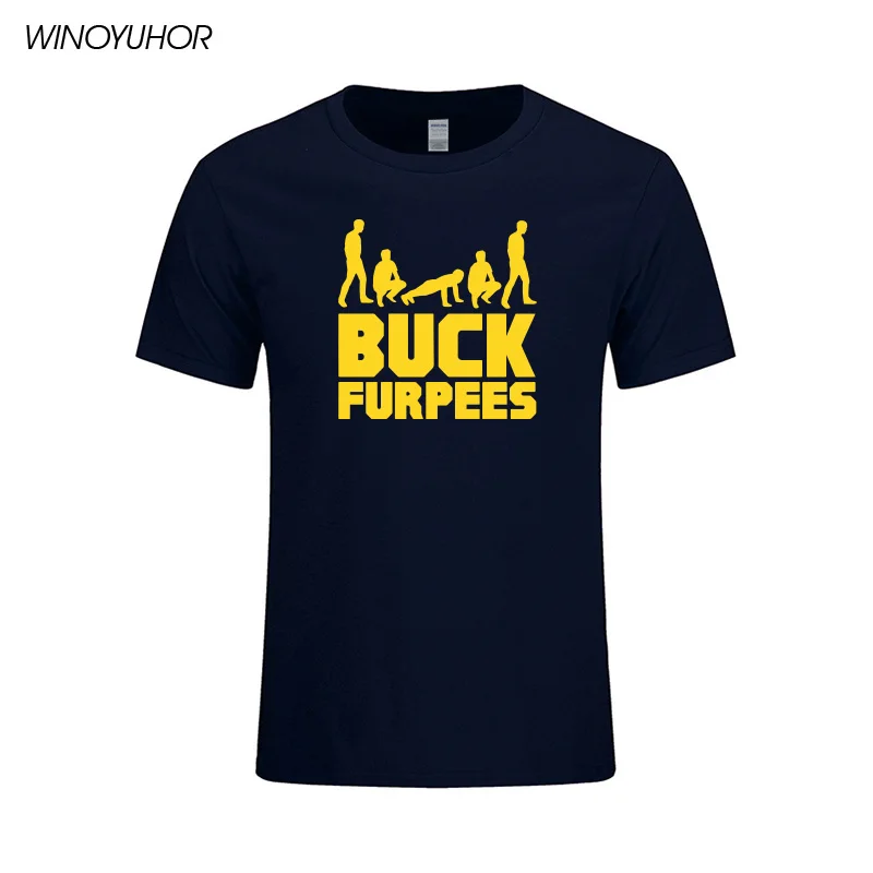 Футболка с принтом Buck Furpees Burpees для мужчин летняя новая мода хлопок футболка для фитнеса топы футболки Camisetas Masculina - Цвет: navy