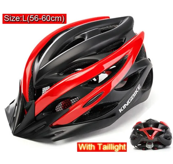 KINGBIKE велосипедный шлем для женщин и мужчин велосипедный шлем дорожный горный с козырьком MTB велосипедные шлемы безопасности задний фонарь casco ciclismo - Цвет: J-872-R