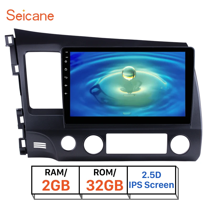 Seicane ips 2.5D Экран ОЗУ 2 Гб ПЗУ 32 Гб 10," Android 8,1 автомобильный Радио gps мультимедийный плеер для Honda Civic 2006 2007 2008-2011