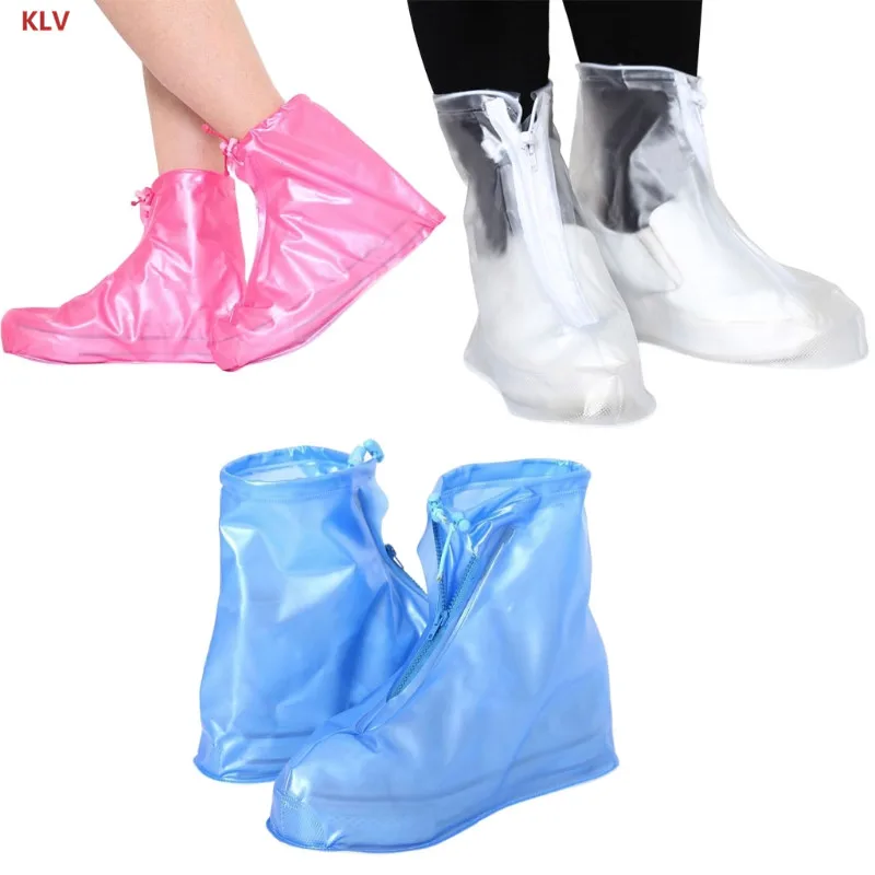 

KLV 1 Pair Reusable Unisex Women Men Waterproof Protector Boots Cover Rain Shoes Anti-Slip