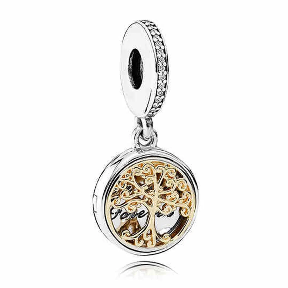 

925 Sterling Silver DIY Jewelry Family Roots Heritage Tree of Life Dangle Charm fit Lady Bracelet Bangle