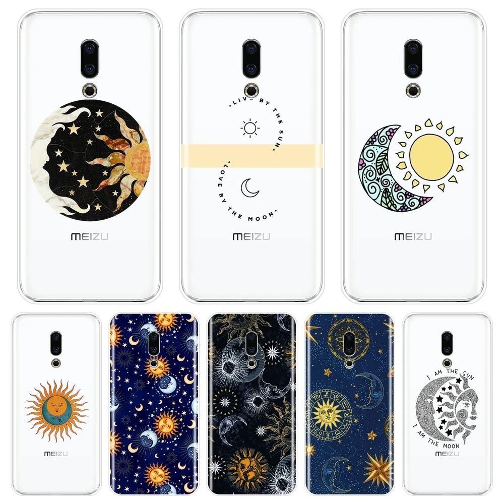 Чехол для Meizu 16th 16x15 Lite 16 Plus космический Луна солнце звезда силиконовая Мягкая
