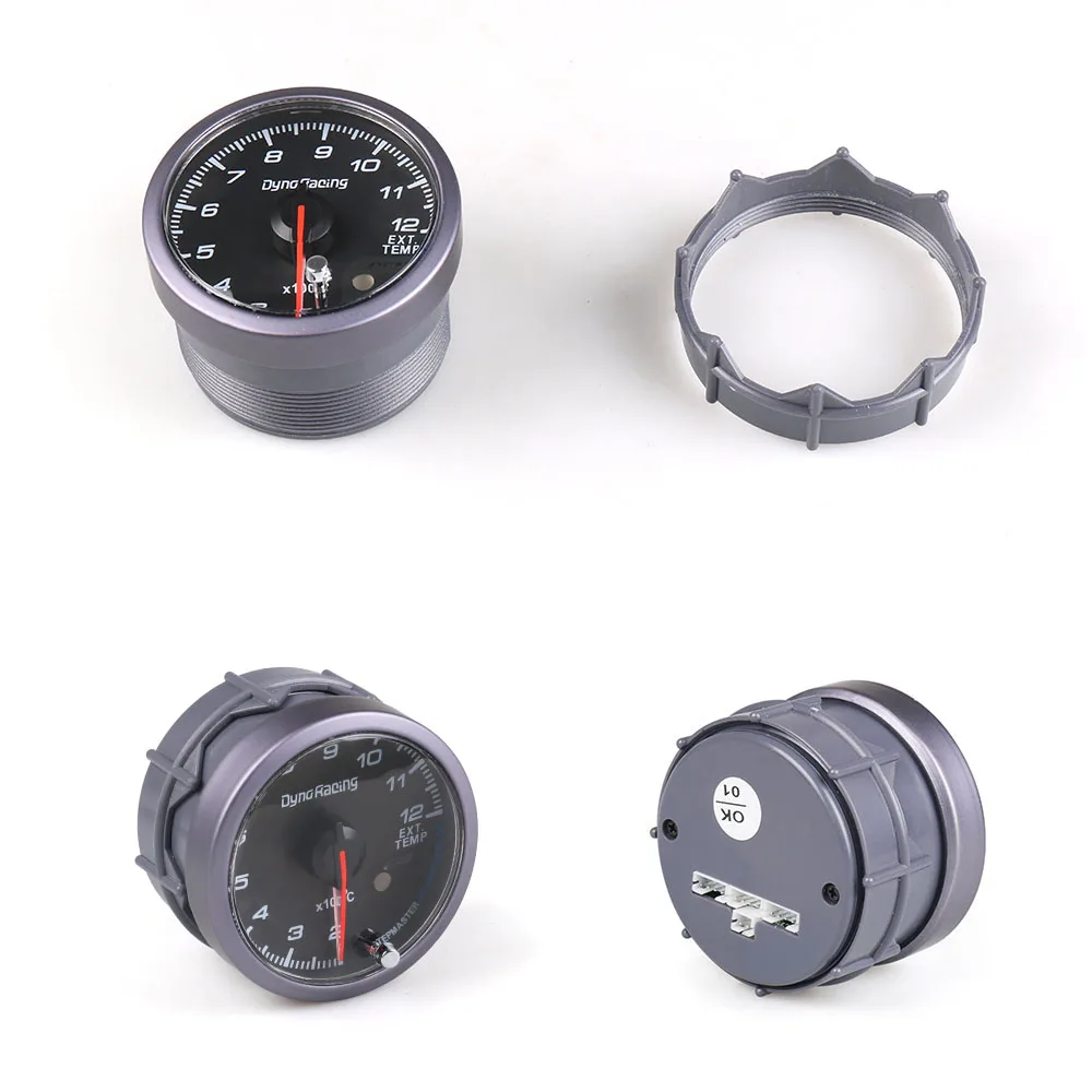 Dynoracing 60MM Exhaust Gas temp gauge White/Amber light with peak function 200-1200C EGT Gauge Car meter BX101485 car gauge exhaust temperature sensor