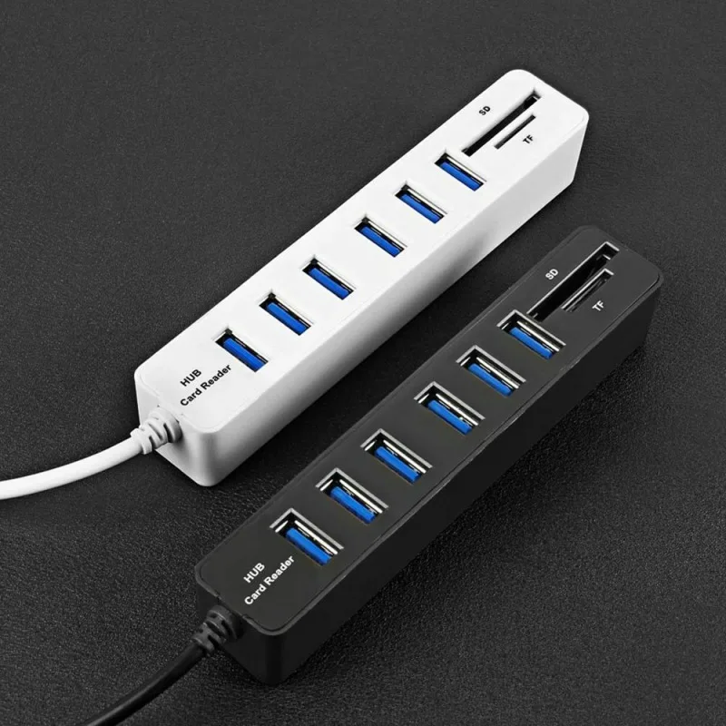 8 портовый концентратор многофункциональный высокоскоростной USB 2 0 кардридер для