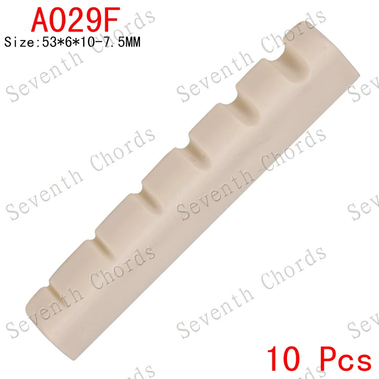 10 Pcs/Lot 6 String Slotted String Bass Guitar Nuts Size 53x6x10 7.5mm A029FGuitar Parts