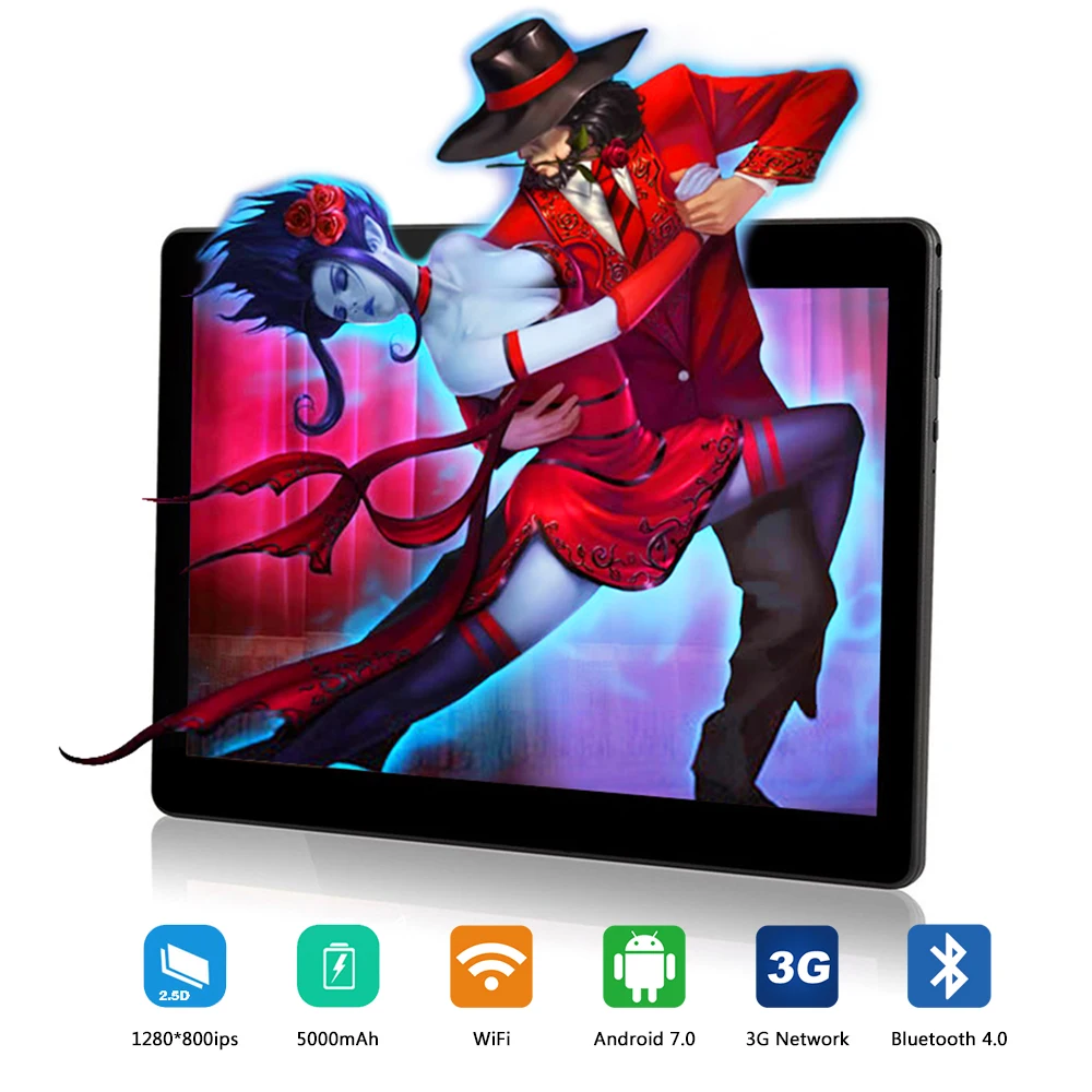 10.1 Inch Tablette Enfa Quad Core 4 GB RAM 32 GB ROM 1280 800 IPS Android 7.0 GPS Bluetooth FM Wifi Tablets Tablet Pc ANRY 101