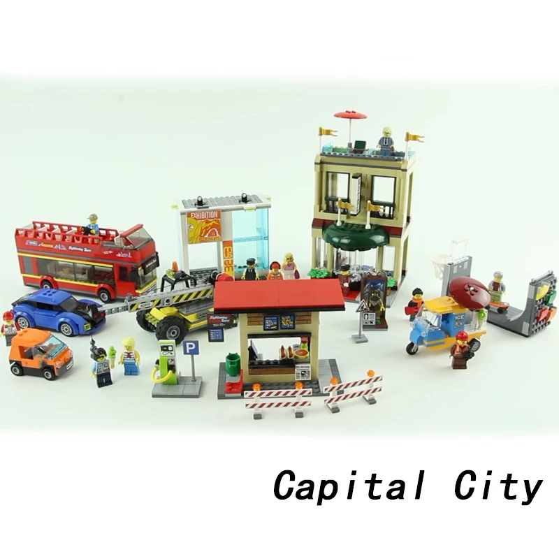 

Lepin 02114 City Capital Mini City Figures Building Blocks Bricks Bus Motorcycle Cars 60200 legoings DIY Toys For Children Gifts