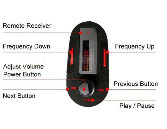 Red-Remote-Car-Kit-MP3-Player-Wireless-FM-Transmitter-Modulator-USB-SD-MMC-LCD-remote-control (2)
